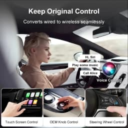 Wireless CarPlay Android Auto 2IN1 Type-C USB Wired to Wireless CarPlay Android Auto Adapter Bluetooth for VW Audi Volvo Toyota