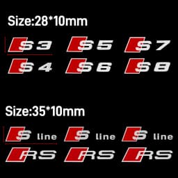 Car Logo Sticker Emblem Auto Styling Interior Decal Accessories For Audi Sline S3 S4 S5 S6 S7 S8 RS S TT A3 A4 A5 A6 A7 A8 Q5