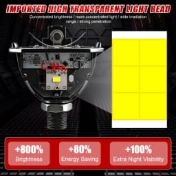 2.5 Inch Bi Led Projector Lens Led Light H4 H7 9005 9006 Car Headlight Bulb High Low Beam 6000K Diode 120W 40000LM Turbo Tuning