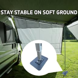 2Pc RV Awning Support Footplates, Suitable for Omnistor, Heavy Stabilizer Base, Suitable for Soft Ground, Camping RV Accessories