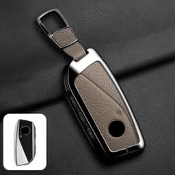 Metal Leather Car Key Case Cover For BMW 218i 220i 740i 760i 5-Series G60 X1 X2 X5 X6 X7 iX1 iX2 iX i5 i7 G05 Holder Shell