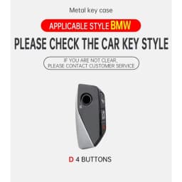 Metal Leather Car Key Case Cover For BMW 218i 220i 740i 760i 5-Series G60 X1 X2 X5 X6 X7 iX1 iX2 iX i5 i7 G05 Holder Shell