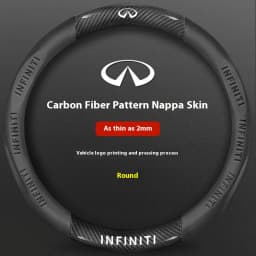 Infiniti Q50 Q60S Q70 QX30 QX50 QX55 QX56 QX60 QX70 QX8 JX35 EX25 FX35 G37 M35 ESQ Car Carbon Fiber Leather Steering Wheel Cover