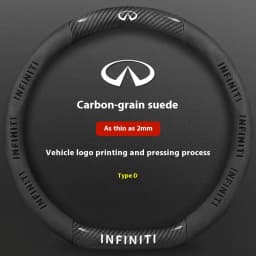 Infiniti Q50 Q60S Q70 QX30 QX50 QX55 QX56 QX60 QX70 QX8 JX35 EX25 FX35 G37 M35 ESQ Car Carbon Fiber Leather Steering Wheel Cover