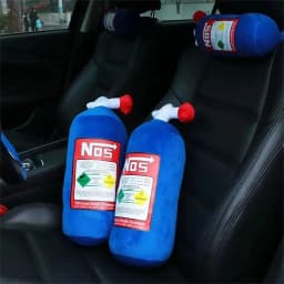1-2PCS NOS Nitrous Oxide Bottle Plush Pillow Set - Car Neck Headrest Pillow & Lumbar Support Cushion for Auto Interior