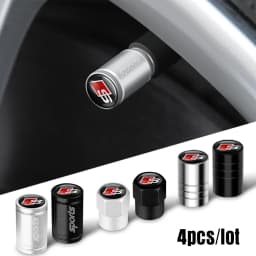 4Pcs Metal Alloy Car Wheel Tire Air Valve Caps Cover For Audi A3 A4 b6 b8 b7 A6 A8 S Line S3 S4 S6 Q3 Q5 Q7 Q8 Auto Accessories