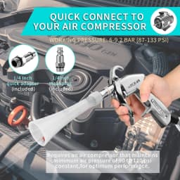 Tornado Dry Cleaning Gun with Brass Adjustable Air Flow Nozzle,Air Blower Gun Quickly Blasts Dirt and Dust