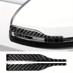 2pc Universal Auto Side Mirror Protector Sticker Carbon Fiber Anti-Collision Anti-Scratch Trim Strip Car Rearview Mirror Decor
