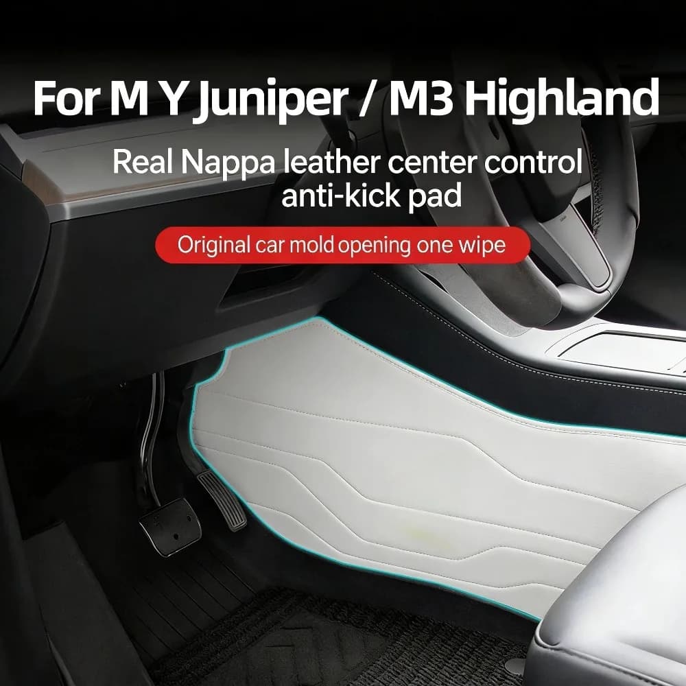 Center Console Side Protector with Rear AC Kick Mat for Tesla Model Y/ 3/YL Juniper Anti Scratch Wearproof Durable Cover