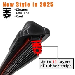 1pc Car Windshield High-Quality Wiper 11 Layer Rubber Strip J/U-Shaped 3 "14" 15 "16" 17 "18" 19 "20" 21 "22" 24 "26" 28“