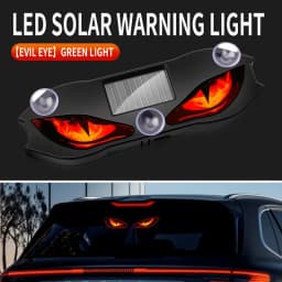 Solar Power Car Decorative Lamps Demon Eyes Light Cool Flashing Warning Light Dynamic Safety Vehicle Signal Lights for Halloween