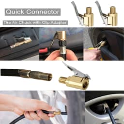 Universal Brass Locking Tyre Air Chuck Adapter Automotive Grade Quick Inflation for Car Motorcycle Bike Accessories