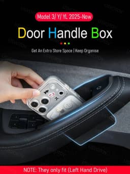 Door Organizer Tray for Tesla Model Y Juniper Model 3 YL 2026 2025 Door Side Storage Box Door Handle Insert Travel Accessories