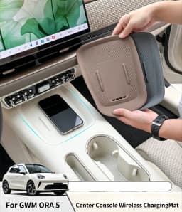 For 2026 GWM ORA 5 Silicone Dustproof Mat Center Console Wireless Charging Anti-Dirty Protective Pad White Interior Accessories
