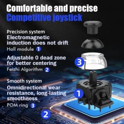 CM-619 Wireless Controller Supports IOS/Android/PC/Switch2, Dual Motor Gamepad with Dazzling Light and Program Buttons