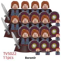 11pcs Medieval Elf Rohan Soldiers Guard Army Lotr Action Dolls Mini Building Blocks Assembly Building Blocks MOC Children's Gift