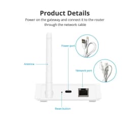 Zemismart Zigbee Hub with Antenna Smart Home Bridge Wired Gateway with Network Cable Work with Tuya Smart Life App