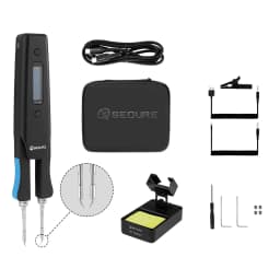 SEQURE HT140 Electric Heated Tweezers Replaceable Tweezer Tips 2-IN-1 Hot Tweezers Supply Desoldering Repair Tool for SMD