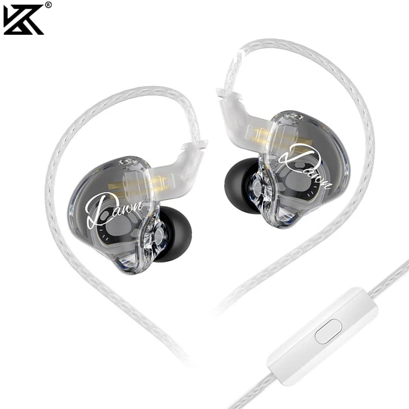 KZ Dawn HiFi Earphone 10MM Dual Dynamic Drive Bass Earbud In Ear Monitor Gaming Sport Music DJ Stage Noise Reduction Hearphone