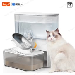 3LSmart Timed Water Dispenser for Cats & Small Dogs, Automatic Pet Fountain, Wastewater Separation Fresh Water, No Filter No APP