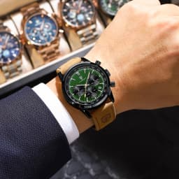 POEDAGAR Fashion Sport Wristwatch For Men Waterproof Luminous Chronograph Military Man Watch Leather Luxury Quartz Men's Watches