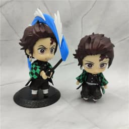10pcs/set Anime Demon Slayer Kamado Nezuko Kamado Tanjuurou Battle Version Action Figure Collectible Models Toys 10cm