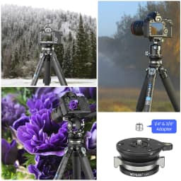 Leveling Base Tripod Head Camera Leveler Adjusting Plate Leveling Head with 3/8'' 1/4" Screw for Tripod Monopod Max Load 10kg
