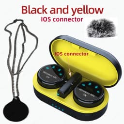 New Magnetic Wireless Lavalier Microphone Noise Canceling Necklace Windproof Cap Audio Video Recording Microphone for Smartphone