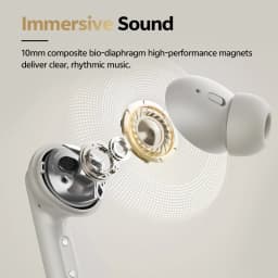 QCY Buds ANC -45dB Adaptive Noise Cancelling Wireless Bluetooth 5.4 Earbuds 6 Mics Clear Call 10mm Dynamic Driver Earphone 25Hrs