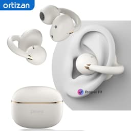 Ortizan OHAYO-A7 Clip On Earbuds, Lightweight Comfort Open Ear Headphones, Wireless Sports Headphones with ENC AI 4 Mics Calls