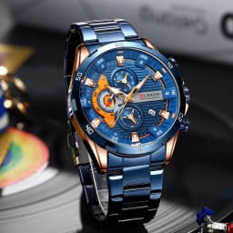 CURREN 8402 Creative Fashion Mens Business Casual Wristwatches Stainless Steel Luminous Dial Chronograph Clock