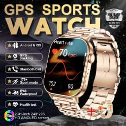 New GPS Military Smart Watch Bulit-in GPS Compass Altimeter Barometric 10ATM IP69K Waterproof AMOLED BT Call Smartwatch