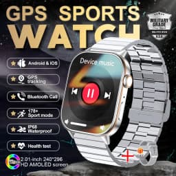 New GPS Military Smart Watch Bulit-in GPS Compass Altimeter Barometric 10ATM IP69K Waterproof AMOLED BT Call Smartwatch