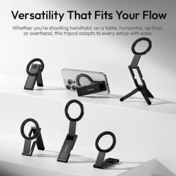Ulanzi MA60 Foldable Magnetic Phone Tripod Handheld Selfie Phone Mount for iPhone 16 15 14 13 Android with Magnetic Ring