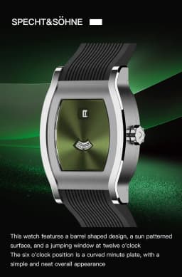 Luxury New Fashion Specht & Söhne Retro Square Men's Watch Seagull Jump Hour Mechanical Watches Sapphire Crystal 50M Waterproof