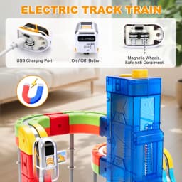 Kids Anti-Gravity Magnetic Attraction Track Train with Car Lift Electric Train Building Toy Changeable Magnetic Magic Rail Cars