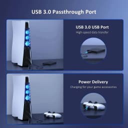 For PS5 Both Disc and Digital Cooling Fan with LED Light for PS5 Both Disc and Digital Editions Gaming Accessorie Cooling System