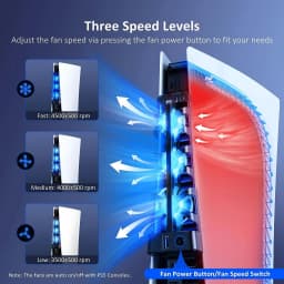 For PS5 Both Disc and Digital Cooling Fan with LED Light for PS5 Both Disc and Digital Editions Gaming Accessorie Cooling System