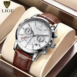 LIGE 2025 Watch Men Fashion Sports Quartz Clocks Mens Watches Top Brand Leather Military Waterproof Date Watch Relogio Masculino