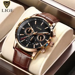 LIGE 2025 Watch Men Fashion Sports Quartz Clocks Mens Watches Top Brand Leather Military Waterproof Date Watch Relogio Masculino