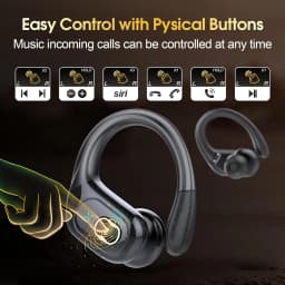 Wireless Earbuds 5.4 Bluetooth Headphones Sports Ear Buds with Earhooks 75H Playtime Wireless Headphones for Workout Waterproof