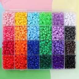 2400pcs Bead Craft Kit - Multicolor Plastic Pony Beads for Jewelry Making, Bracelets, Hair Braiding & DIY Crafts with Organizing