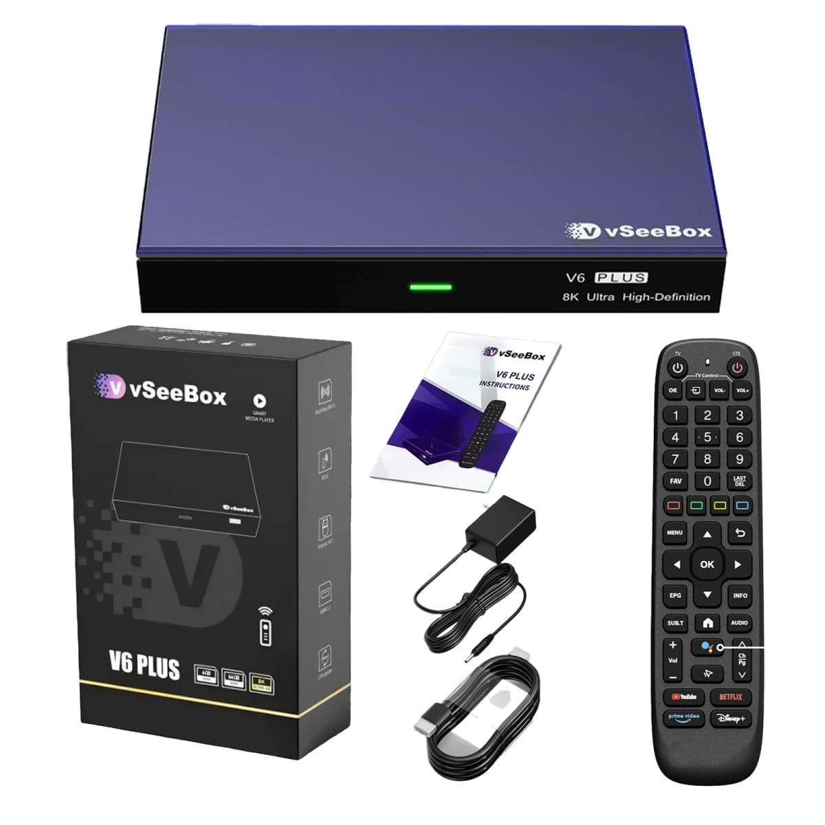 2026 vSeeBox V6 Plus Voice Control 8K HD Wifi6 Easy Setup