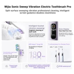 MIJIA Oscillation Electric Toothbrush Pro, Smart 4 Modes,IPX8 Waterproof Sonic Vibration Toothbrushes,180-day Battery Life -CN