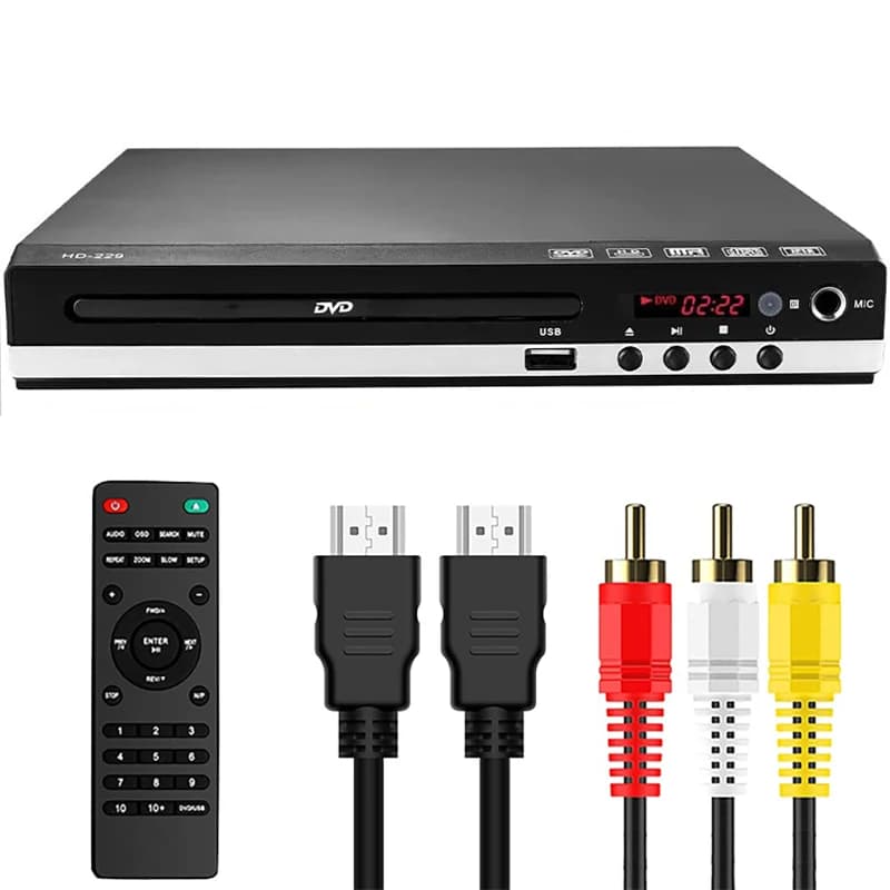 HDMI 1080P DVD Player High Defination Home DVD Player Box For TV All Region Free DVD CD Discs Player AV Output Built-in MIC Port