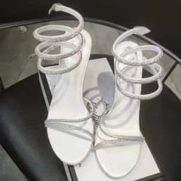 Eilyken Street Style Crystal Diamonds Ankle Strap Women Sandals Sexy Open Toe Thin High Heels Party Prom Summer Shoes
