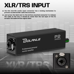 Bolanle P2 PRO IEM Rechargeable USB-C Ultra-Compact Personal In-Ear Monitor Amplifier Headset