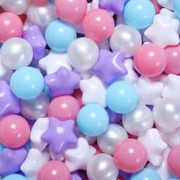100pcs BPA Free Non-Toxic Plastic Ball Pit Balls Round and Star Shape with 6 Colours for Kids Ball Pit and Pool Toys