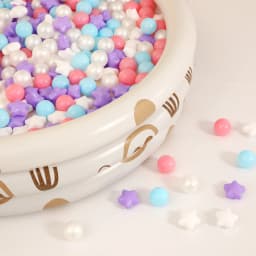 100pcs BPA Free Non-Toxic Plastic Ball Pit Balls Round and Star Shape with 6 Colours for Kids Ball Pit and Pool Toys