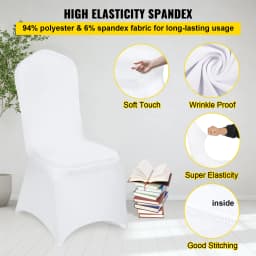 SucceBuy 50 100Pcs Wedding Chair Cover Spandex Stretch Slipcover for Restaurant Banquet Hotel Dining Party Universal Chair Cover